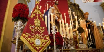 El Triduo de Columna se inició esta tarde con la bendición del guión de San Pedro