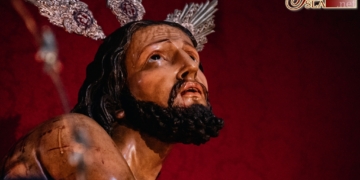 Jesús Atado a la Columna en veneración en el sábado de sus cultos