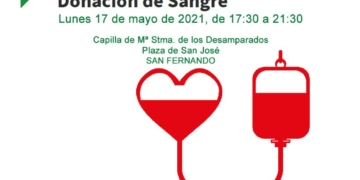 Donación de sangre el próximo lunes en Desamparados