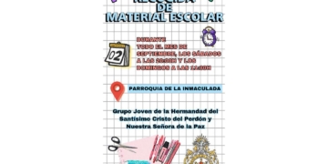 Los jóvenes del Perdón recogen material escolar en la Parroquia de la Inmaculada Concepción