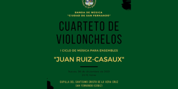 Concierto del Ensemble de Violonchelos ‘Juan Ruiz-Casaux’ el 30 de diciembre en la Capilla de la Vera-Cruz