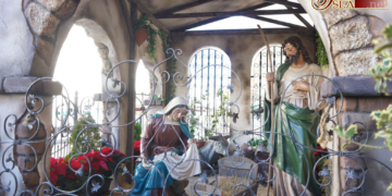 El Belén municipal se reduce un año más a un lateral de la cancela de la Iglesia Mayor