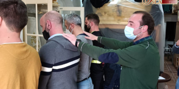Monchi tallado para ser cargador de la Virgen de los Dolores del Nazareno