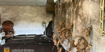 Incendio en una nave de trabajos relacionados con la artesanía cofrade