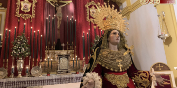 La Virgen del Mayor Dolor en veneración en la Capilla de la Vera-Cruz