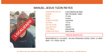Localizado el hombre de 37 años desaparecido desde el 3 de octubre