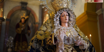 La Virgen de los Dolores en veneración como final del Triduo en su honor