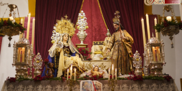 Los Titulares letíficos de Desamparados presiden el Nacimiento en la capilla