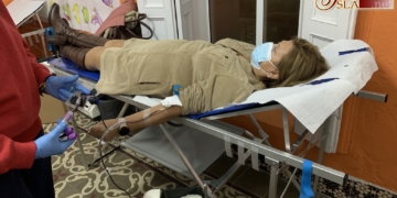 El frío y la lluvia no pueden con la solidaridad en forma de donación de sangre en Medinaceli