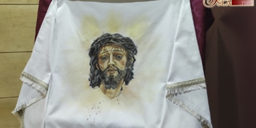 Así es el paño de la Verónica pintado por Juan Pérez Bey para la Misericordia