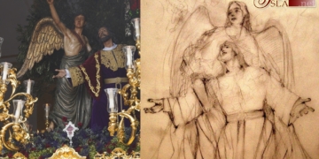 El boceto para la Oración del Huerto de San Roque con claras similitudes con el Huerto de La Isla