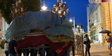 El paso de San José fue trasladado ayer para participar el domingo en el Corpus