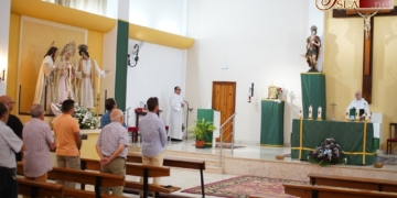 Misa junto a la Virgen de las Penas para celebrar la festividad de los Dolores de la Virgen