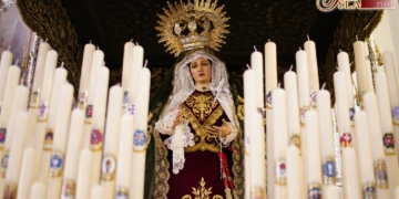 La Virgen de la Esperanza en su palio para participar en la Magna Mariana