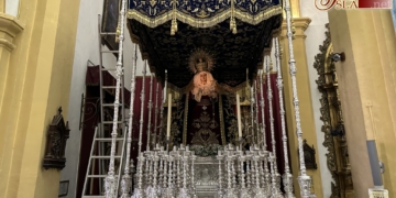 Así se muestra la Virgen de las Lágrimas en su paso de palio para la Magna Mariana
