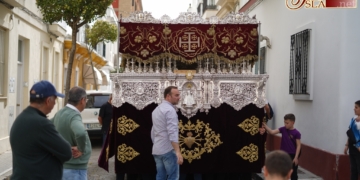 Así llegaba a la Iglesia Mayor el palio de la Virgen de los Dolores del Nazareno