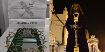 La Guardia Civil recupera la corona de espinas robada al Medinaceli de Chiclana