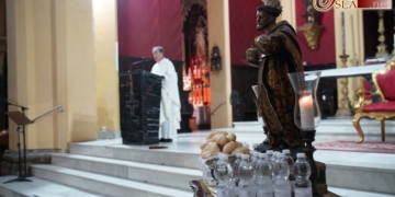 Misa con la bendición de panes y agua para conmemorar a San Felipe Benicio