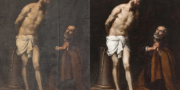 Restaurada la pintura ‘Jesús atado a la Columna con San Pedro’ de la Catedral de Sevilla