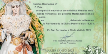 Una papeleta de sitio extraordinaria en el Huerto con motivo del Año Jubilar de la Esperanza