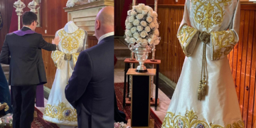 Así es la nueva túnica bordada de Cristo Rey