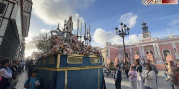 Una procesión por las calles del centro sustituyó a la tradicional peregrinación de la Virgen de Lourdes en Puerto Real