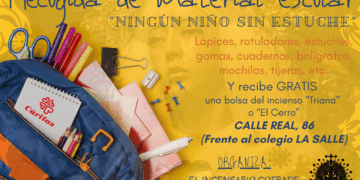 El Incensario Cofrade realiza un año más la campaña ‘Ningún niño sin estuche’ de recogida de material escolar