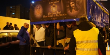 La cuadrilla del misterio de Humildad y Paciencia se estrenó con el primero de los ensayos