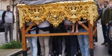 La cuadrilla del misterio del Huerto completó el primer ensayo de cara al Martes Santo