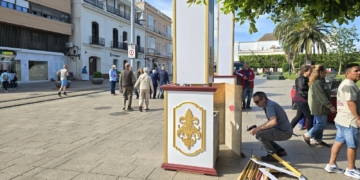 Se intentan arreglar los actos vandálicos en la Alameda, calle Jorge Juan y Plaza de San José previos a la procesión del Patrón