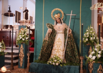 Santa Elena en Besamano junto al presbiterio de la Castrense en el XX aniversario de su bendición