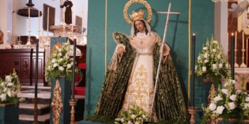 Santa Elena en Besamano junto al presbiterio de la Castrense en el XX aniversario de su bendición