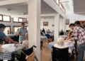 Los cofrades de Columna colaboraron con la residencia de ancianos de San José en una nueva merienda