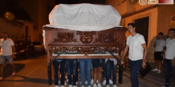 Los cargadores de la Virgen de las Mercedes ya preparan la salida procesional del 24-S