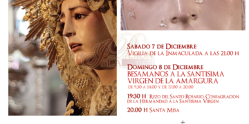 El sábado comienzan los cultos a la Virgen de la Amargura