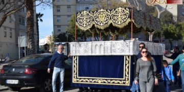 Los cofrades de la Ardila intensifican el trabajo en el templo tras el traslado del palio