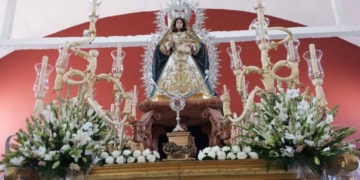 Todo preparado en la Sagrada Familia para la salida hoy de la Reina de los Ángeles