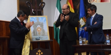 Un simbolista e isleño cartel pintado de Geno anuncia ya la Solemnidad del Corpus Christi