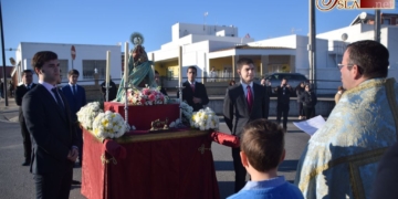 Una procesión de tercia recorre con la Virgen de la Oliva por tercer año su feligresía