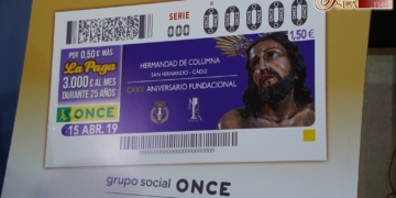 El Señor de Columna ilustra el cupón de la ONCE del próximo Lunes Santo