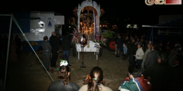 El Rosario en Piletas marcó el final del primer día de camino rociero para La Isla