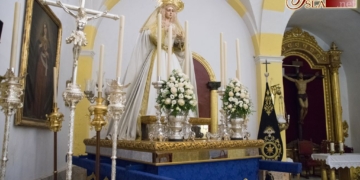Todo preparado en la Casería para el rosario de antorchas con la Virgen de la Paz