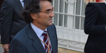 Juan José Romero y José Antonio Rodríguez Molina, presentador y cartelista del Corpus