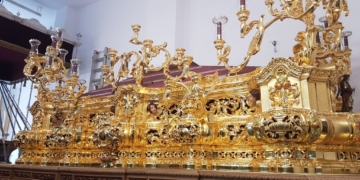 El paso de Jesús de Medinaceli ya cuenta con la canastilla lateral derecha dorada