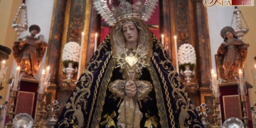 La Virgen de los Dolores de Servitas expuesta hoy en Besamano por su festividad