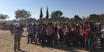 Más de 100 rocieros isleños participaron de la peregrinación a pie por el Coto de Doñana