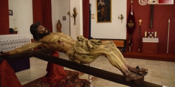 El Cristo de la Sangre expuesto en Besapié durante toda la jornada de hoy