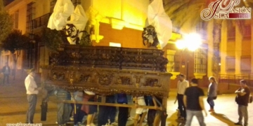 El traslado del paso marca la cuenta atrás para la salida de la Virgen de las Mercedes