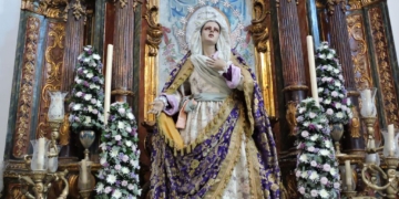 Los hermanos de Siete Palabras en Cádiz celebran el Triduo a la Virgen de la Piedad
