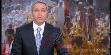 Una foto del Ecce-Homo tomada de ISLAPASIÓN sirve de fondo para las noticias de Antena3